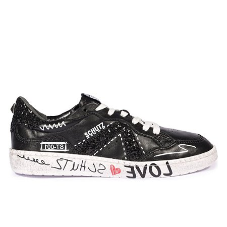 Schutz Tenis St 001 Couro Preto