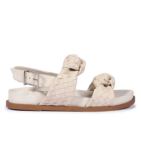 Schutz Papete Kareena Knot Sporty Couro Branca