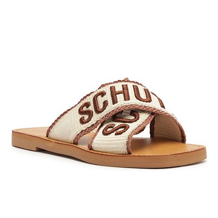 Schutz Rasteira Bordada OffWhite