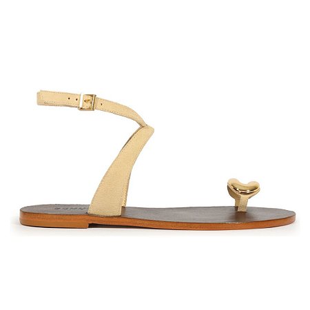 Schutz Sandália Rasteira Camurça Bege