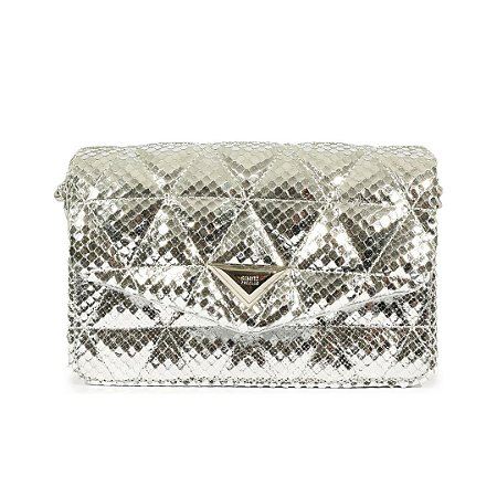 Schutz Bolsa 944 Party Couro Prateada