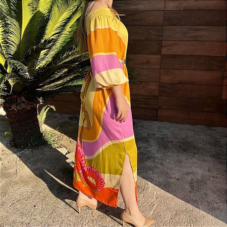 Farm Vestido Longo Abacatua