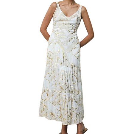 Shoulder Vestido Cavalo Marinho Dourado