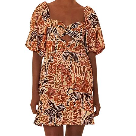 Farm Vestido Curto Olhar de Flor