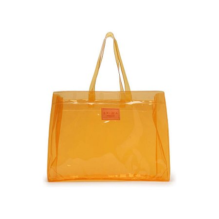 Arezzo Bolsa Laranja Shopping Transparente Brizza