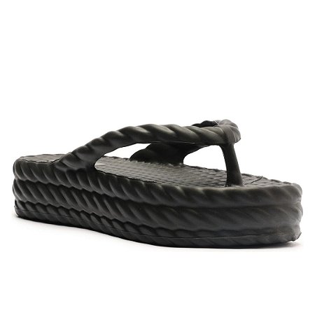 Arezzo Sandália Preta Flatform Marrocos Mid Brizza