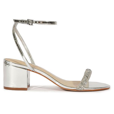 Schutz Sandália Eve Block Prata