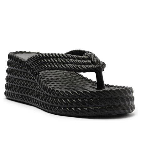 Arezzo Tamanco Plataforma Preto Marrocos Sun Brizza