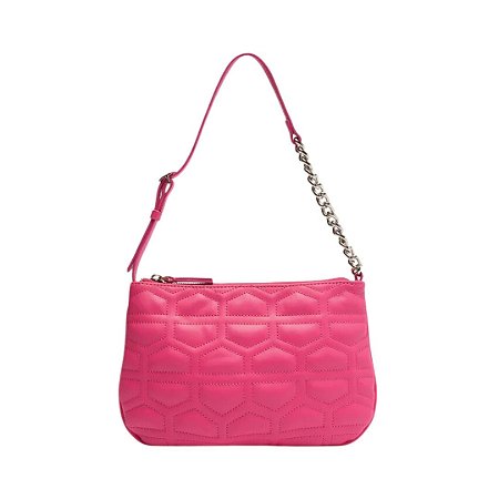 Arezzo Bolsa Tiracolo Rosa Matelassê Pequena Corrente