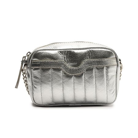 Arezzo Bolsa Tiracolo Prata Couro Francine Pequena