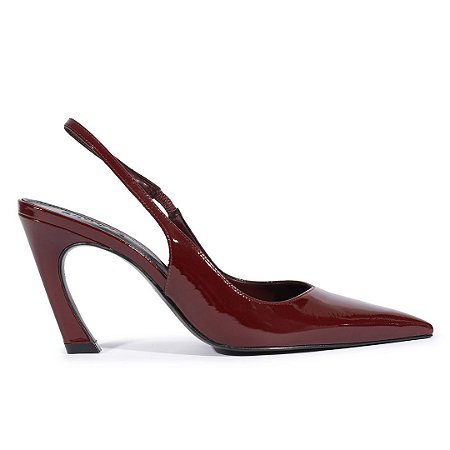 Schutz Scarpin Slingback Lexi Couro Vinho