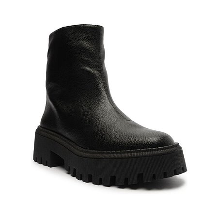 Arezzo Bota Preta Cano Médio Tratorada Zíper