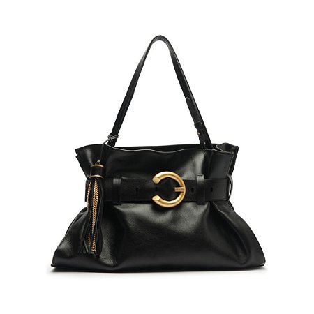 Arezzo Bolsa Tiracolo Preta Couro Isa Média