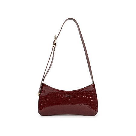 Schutz Bolsa Media Couro Vinho