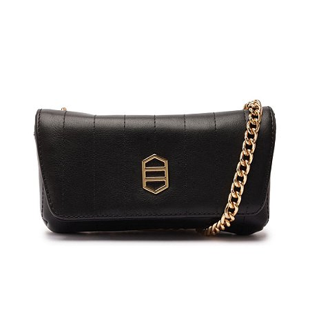 Arezzo Bolsa Couro Pequena Preta