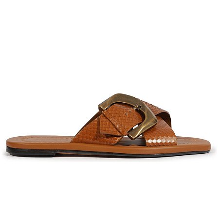 Schutz Rasteira Couro Fivela