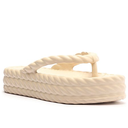 Arezzo Sandália Off-White Flatform Marrocos Mid