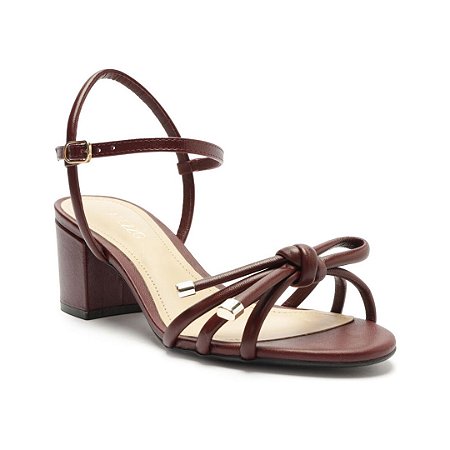 Arezzo Sandália Ruby Salto Médio Bloco Tiras Laço