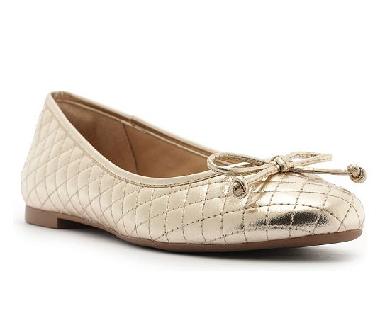 Arezzo Sapatilha Metalizado Platino Matelassê