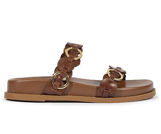 Schutz Sandália Papete Selina Sporty Couro Marrom