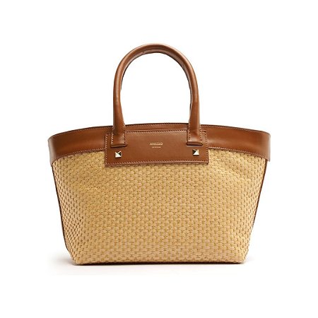 Arezzo Bolsa Tote Palha Média Marrom
