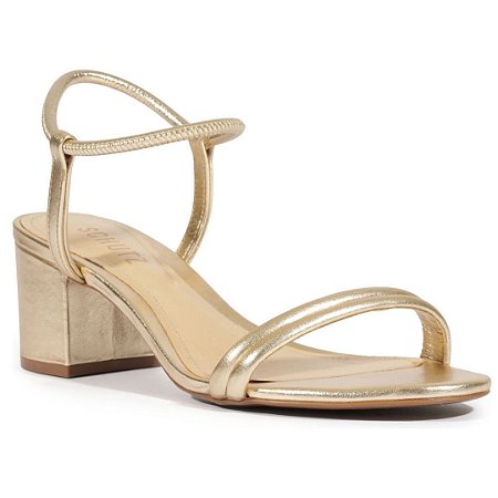 Schutz Sandália Gimenez Mid Couro Dourada