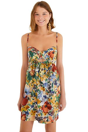 Farm Vestido Curto Estampado Camponesa 345540