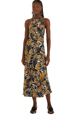 Farm Vestido Cropped Frente Única Estampado Leque De Tucanos 345558