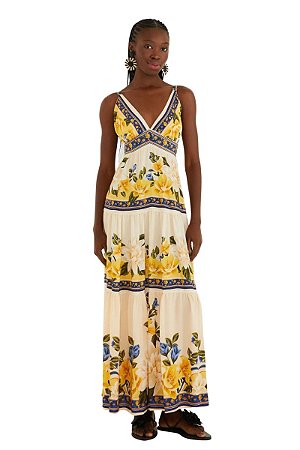 Farm Vestido Longo Estampado Flor Do Rio 345575
