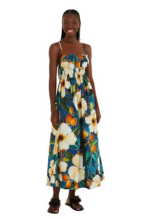 Farm Vestido Alcinhas Estampado Jardim Litoral 345944