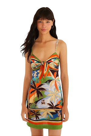Farm Vestido Curto Estampado Lenço Bem Me Quer 346085