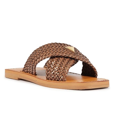 Schutz Sandália Rasteira X Ayana Marrom