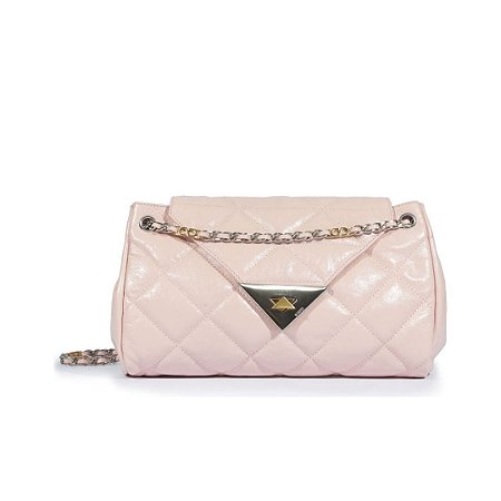 Schutz Bolsa Couro Media Rosa