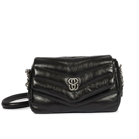 Schutz Bolsa Tiracolo Mini Icon Elara Couro Preta