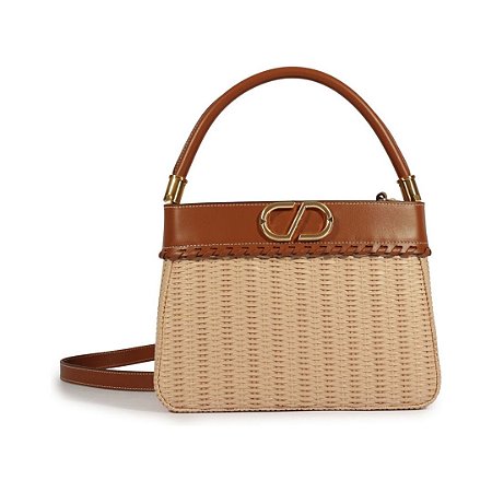 Schutz Bolsa Tote Aura Couro Bege e Marrom