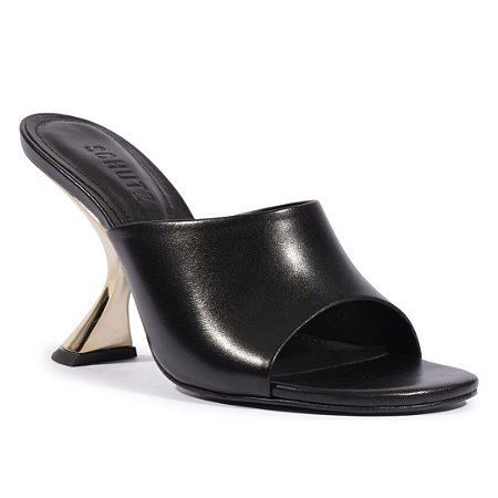 Schutz Tamanco Mule Couro Preto