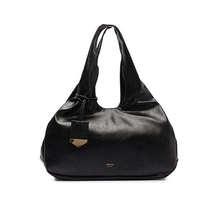 Arezzo Bolsa Hobo Preta Grande Bag Charm Tressê