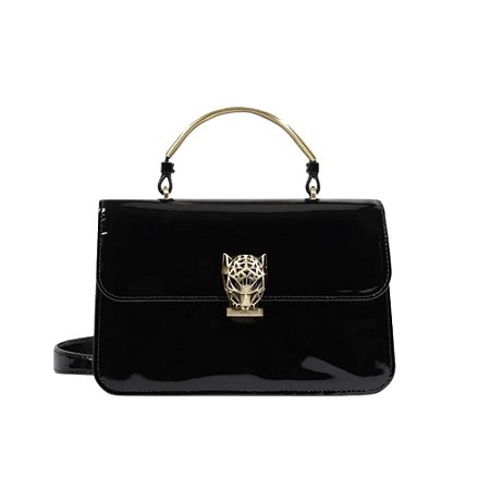 Schutz Bolsa Satchel Leones Média Couro Preta