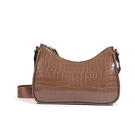 Schutz Bolsa Pequena Croco Marrom