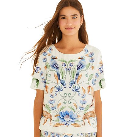 Farm T-Shirt Estampada Elsa