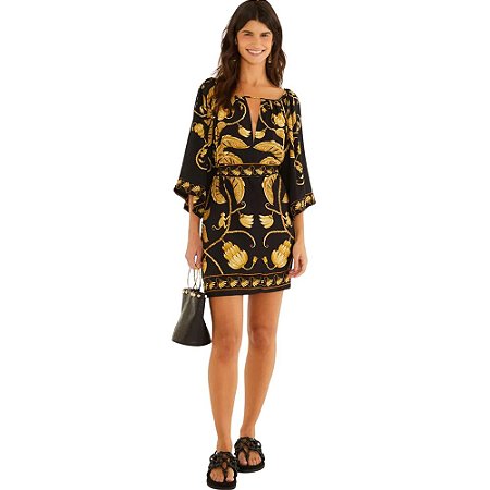 Farm Vestido Curto Ourinho Tropical