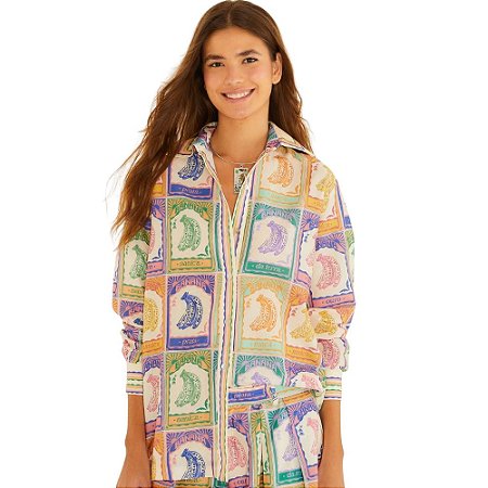 Farm Camisa Estampada Banana Selo