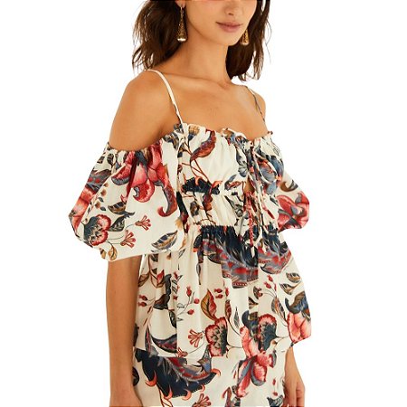 Farm Bata Estampada Boho De Mar
