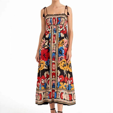 Farm Vestido Longo Estampado