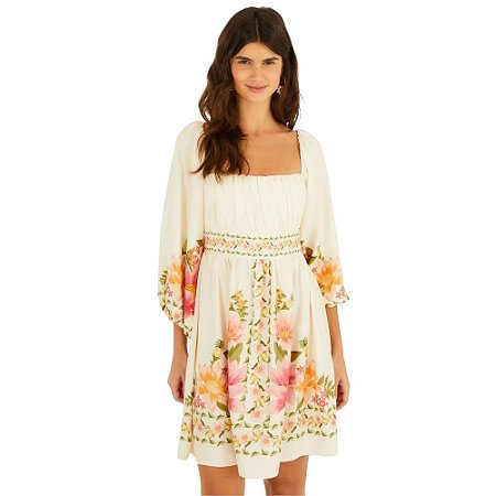 Farm Vestido Curto Estampado Carolina