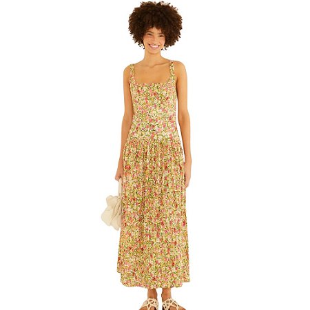 Farm Vestido Cropped Estampado Flor De Fruta