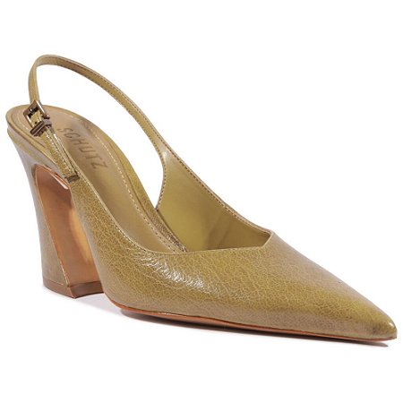 Schutz Scarpin Salto Medio Verde Oliva
