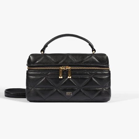 Schutz Bolsa Satchel Vanity Média Couro Preta