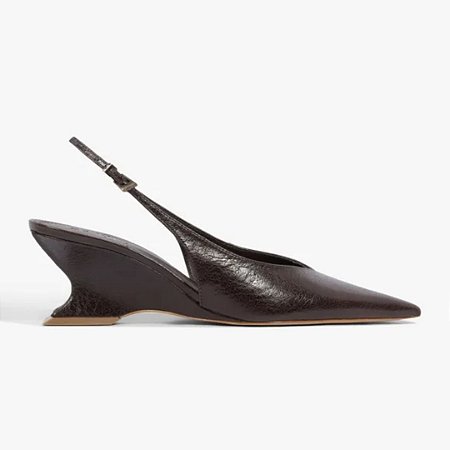 Schutz Slingback Siena Mid Buckle Couro