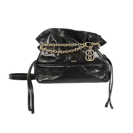 Schutz Bolsa Bucket Média Sammy Couro Preta